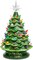 15in Ceramic Christmas Tree Pre-Lit Tabletop Holiday Tree with Star Topper and Multicolored Bulbs